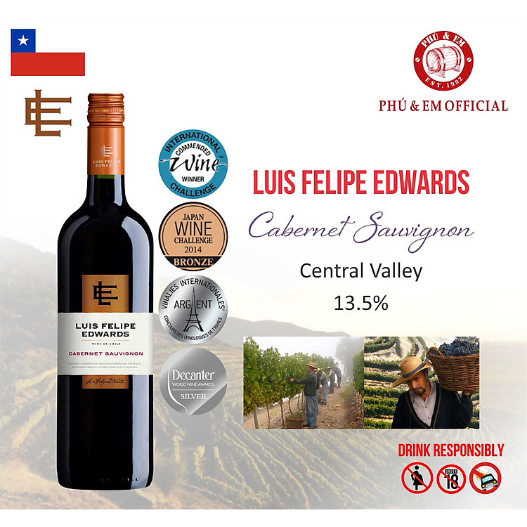 Rượu Vang Đỏ Chile Luis Felipe Edwards Cabernet Sauvignon