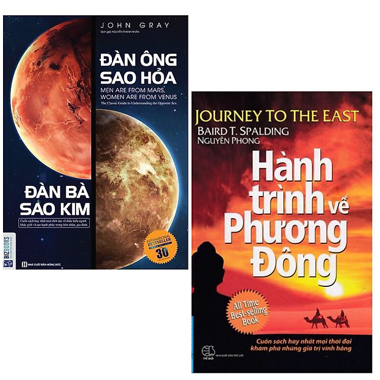 Combo 2 Cuốn Sách Giúp Bạn Hiểu Hơn Về Bản Thân : Đàn Ông Sao Hỏa Đàn Bà Sao Kim + Hành Trình Về Phương Đông