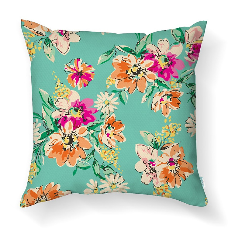 Gối Trang Trí LOVIN Họa Tiết Flower Seamless Gv1075 Vải Canvas