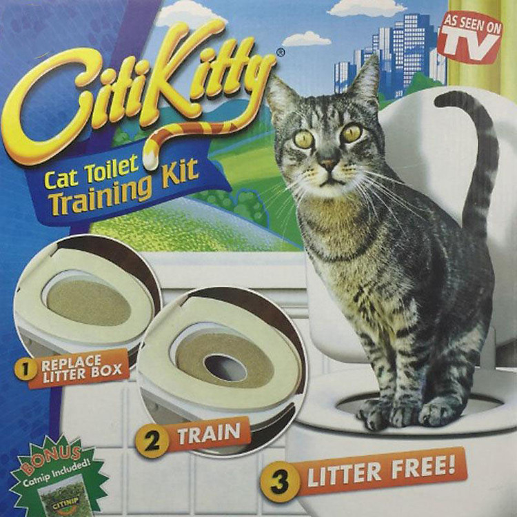 Bộ huấn luyện mèo đi vệ sinh vào bồn cầu