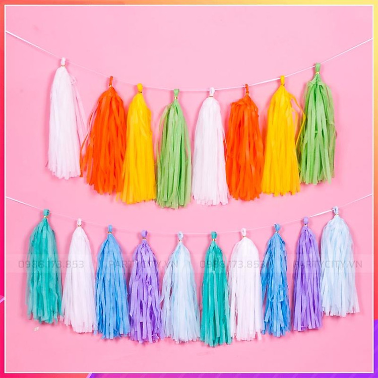 Dây tua rua cột đuôi bóng jumbo trang trí sinh nhật