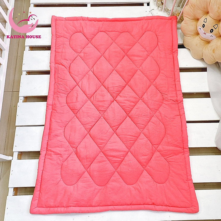 Nệm cho bé đi học nhà trẻ mầm non mẫu giáo 80x120cm Katina House, vải cotton cara mềm thoáng mát