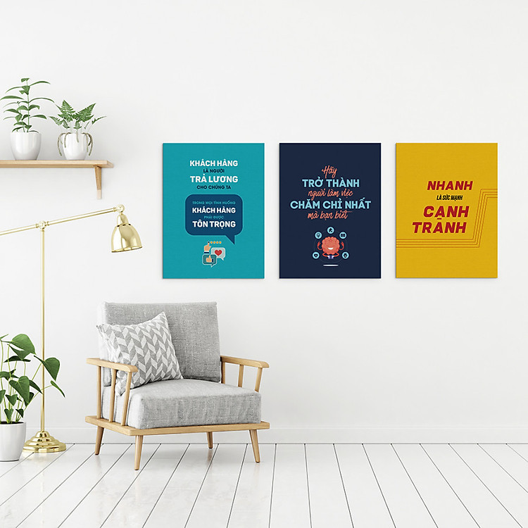Bộ 3 tranh trang trí văn phòng hot nhất hiện nay CB21-30