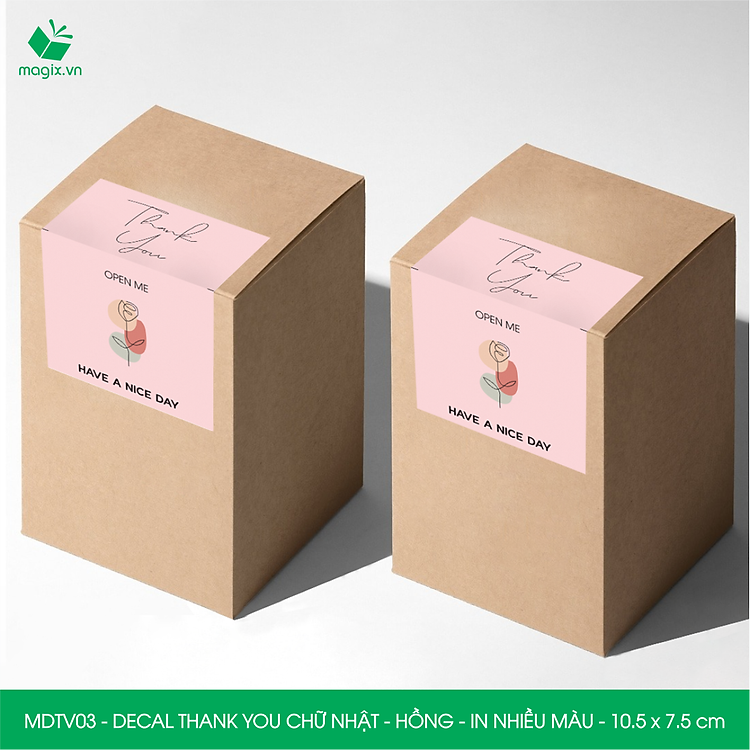 Decal Thank you hình chữ nhật (500 chiếc) - Ảnh 4