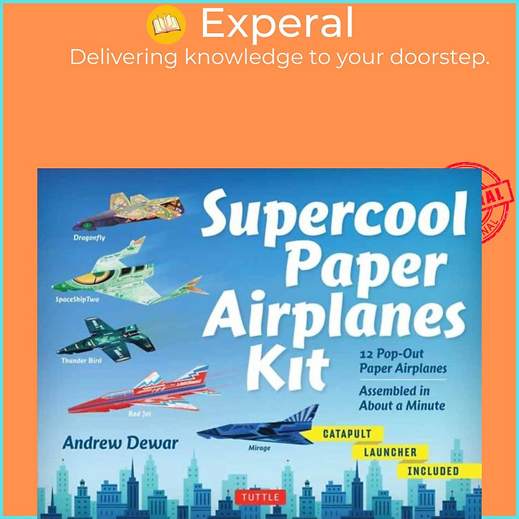 Sách - Supercool Paper Airplanes Kit - 12 Pop-Out Paper Airplanes Assembled in A by Kostya Vints (UK edition, paperback)