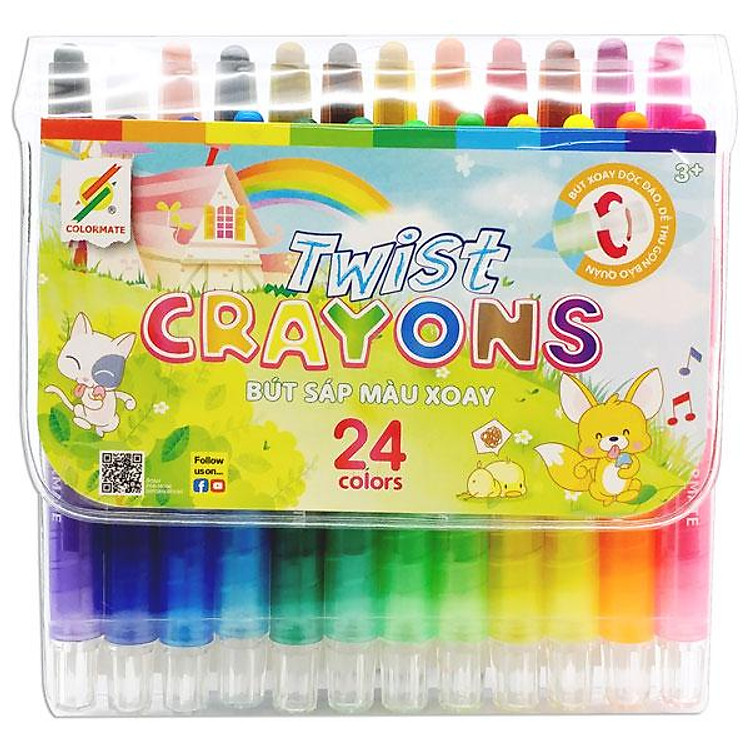 Bộ Bút Sáp Vặn Colormate 112861 (24 màu)