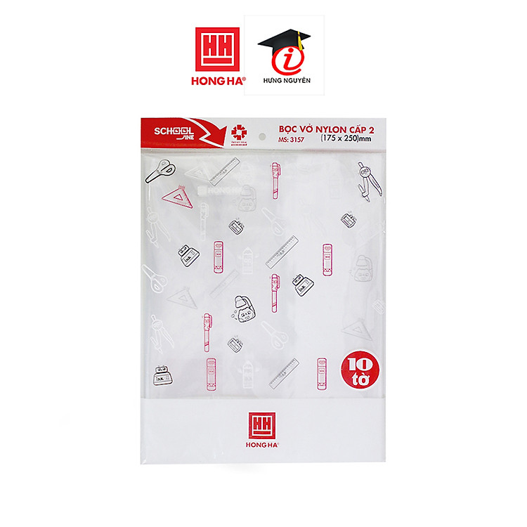 Bọc Vở Ni Lông Hồng Hà 175x250mm (10 cái)