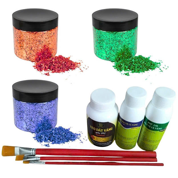 Combo dát vàng cuộn đa sắc siêu bóng đẹp, dát trên mọi chất liệu