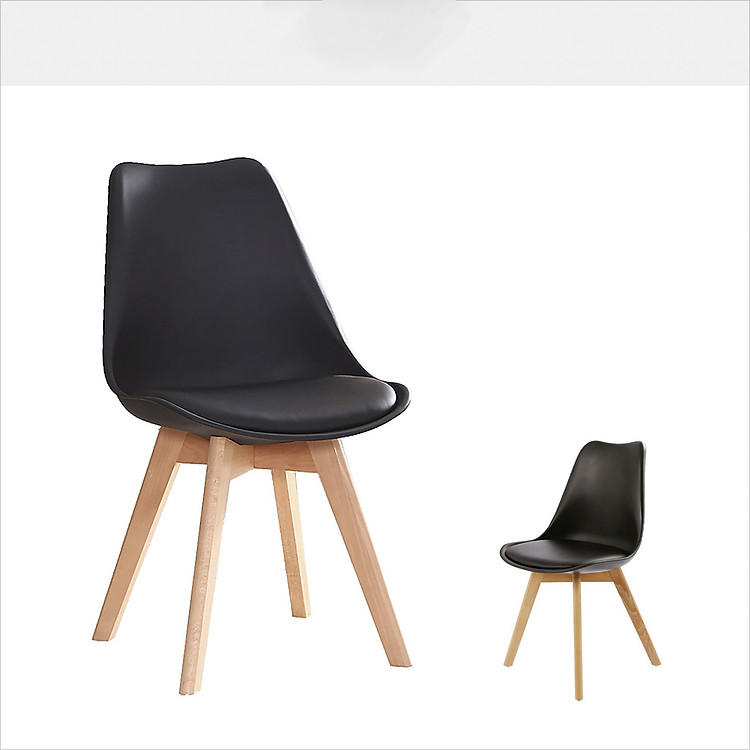 Ghế đệm chân gỗ Eames E9 - Màu đen