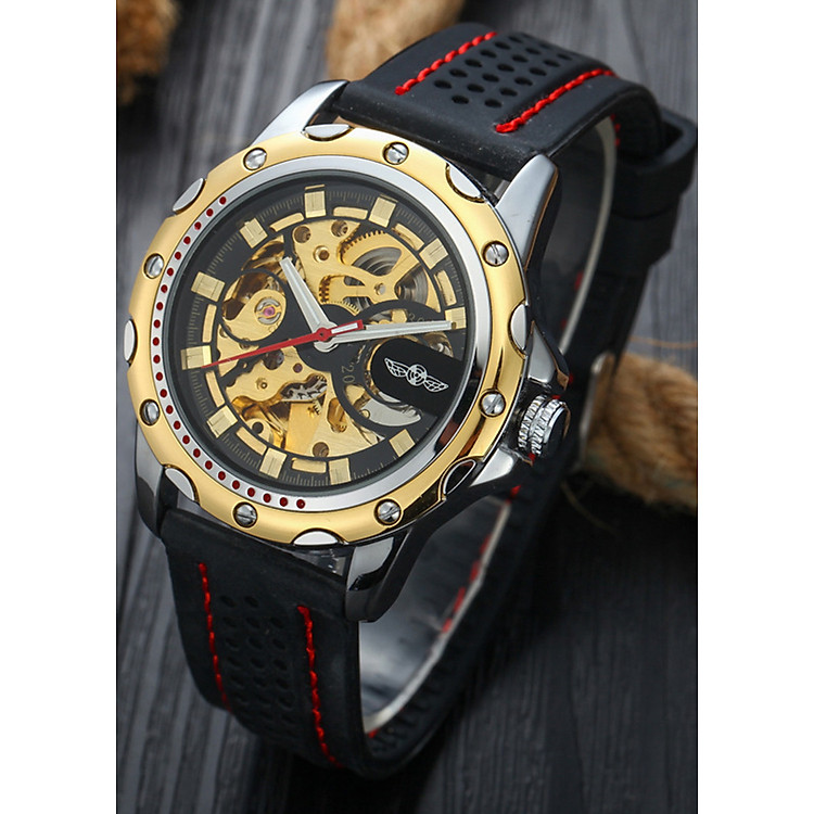 Đồng Hồ Nam Cơ Lộ Máy Dây Silicone Thời Trang