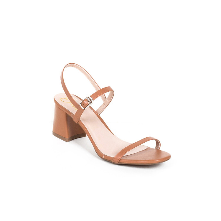 Giày Nữ, Giày Cao Gót Vuông Block Heels Erosska Quai Mảnh Tinh Tế Cao 7cm EM019 (Màu Cam Đất)