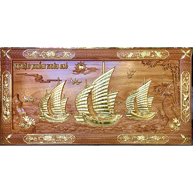 Tranh gỗ gõ đỏ thuận buồm xuôi gió - TG057