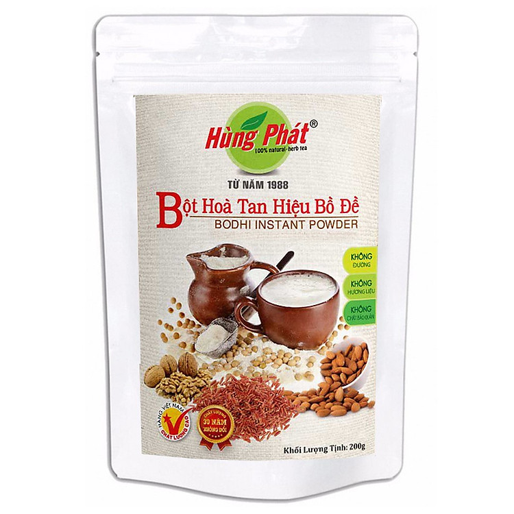 Bột Hòa Tan Hiệu Bồ Đề (Không Đường) Hùng Phát túi 200 g