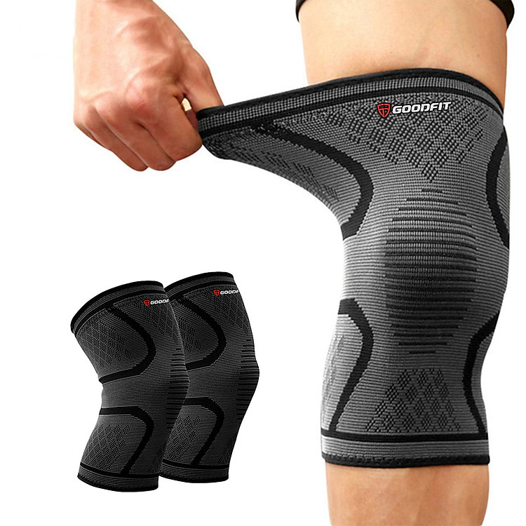 Bó gối thể thao, băng đầu gối, băng bảo vệ đầu gối tập gym GoodFit co giãn 4 chiều, dệt 3D dày dặn GF518K