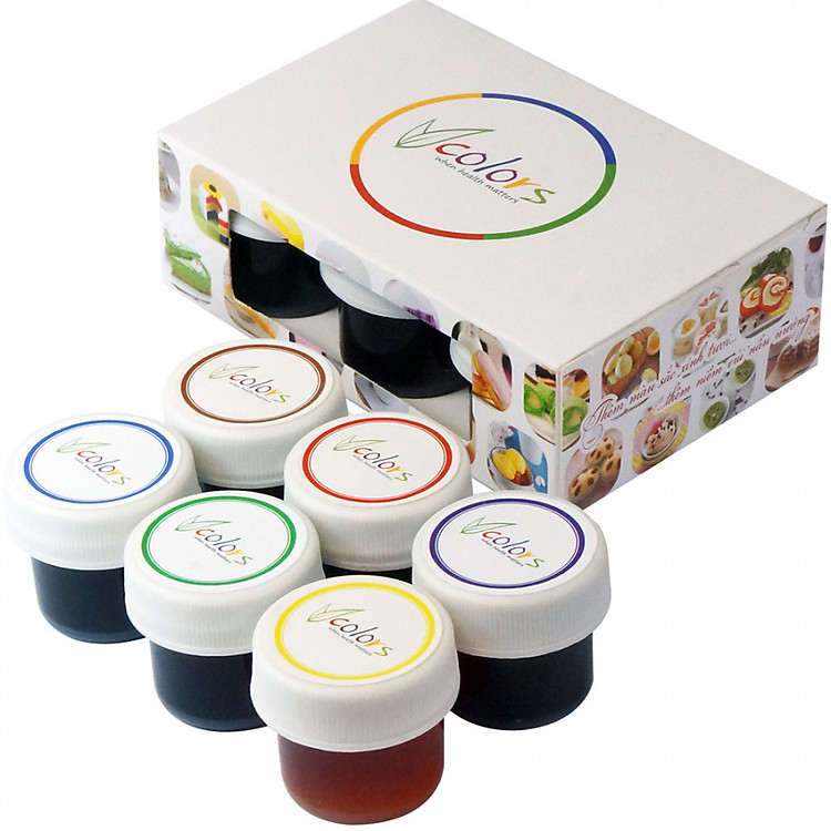 Màu thực phẩm VCOLORS hộp 6 màu