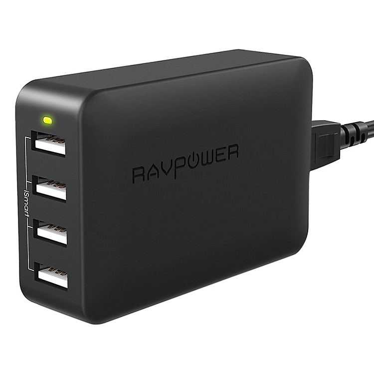 Adapter Sạc 4 Cổng 40W RAVPower RP-PC023 - Hàng Chính Hãng