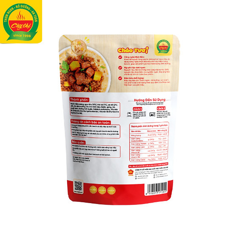 Cháo Tươi Thịt Bò Cà Rốt Chính hãng Giá tốt - Hình ảnh 3