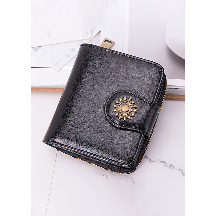 Ví da đa năng cầm tay khóa bấm, dây kéo cao cấp GB-BC14