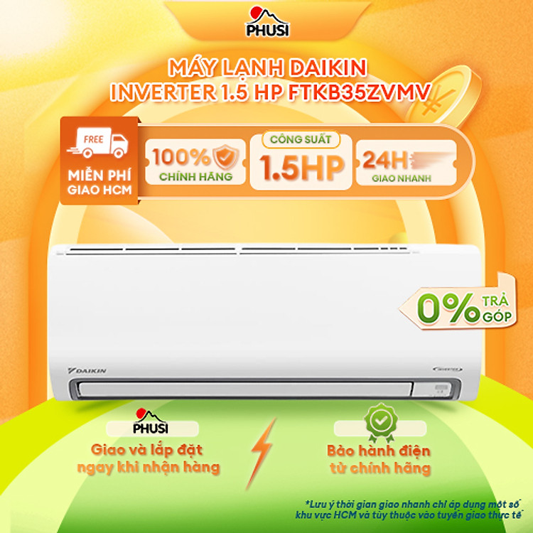 Máy lạnh Daikin Inverter 1.5 HP FTKB35ZVMV - Mẫu mới 2025 - Hàng Chính Hãng, Mới 100%