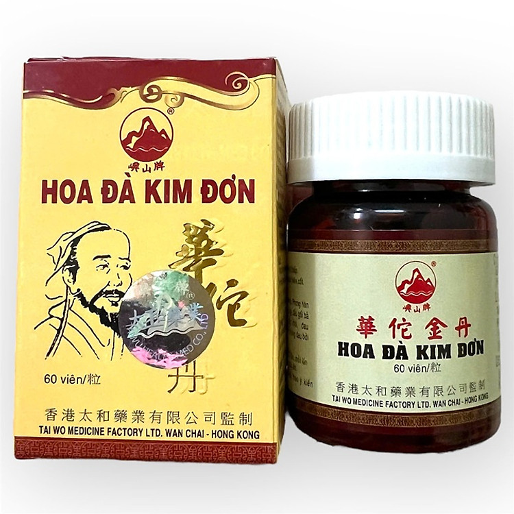 Viên uống Hoa đà kim đơn hỗ trợ đau nhức xương khớp - Hộp 60 viên - Xuất xứ Hồng Kong - Mã số 1385