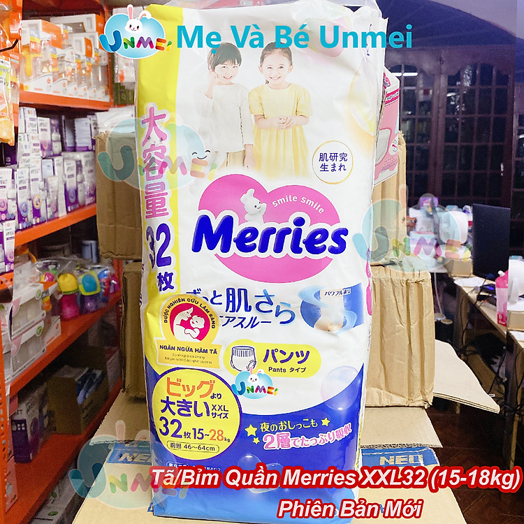 Tã bỉm quần Merries Jumbo XXL32 Uy tín Ưu đãi