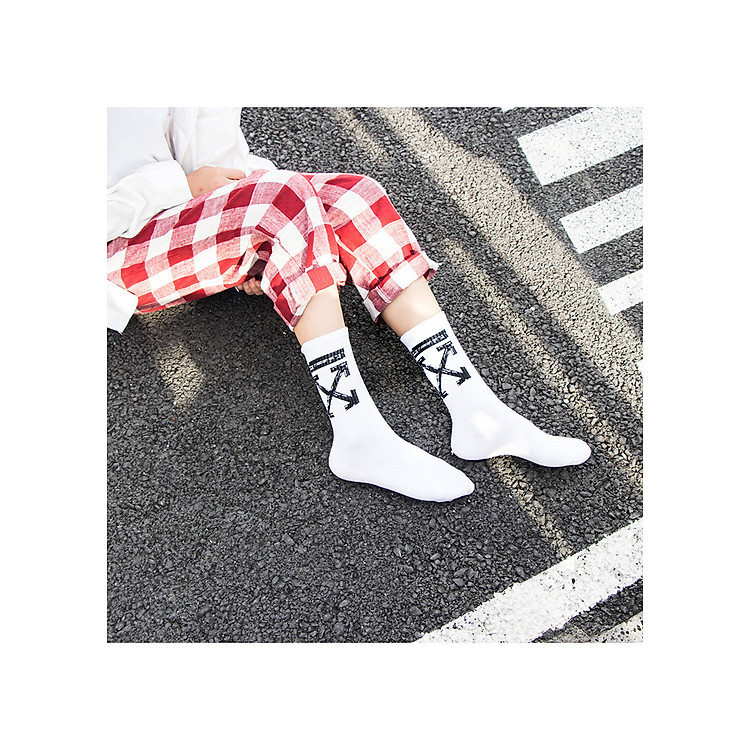 Tất vớ off white Unisex cao cổ nam nữ phong cách đường phố