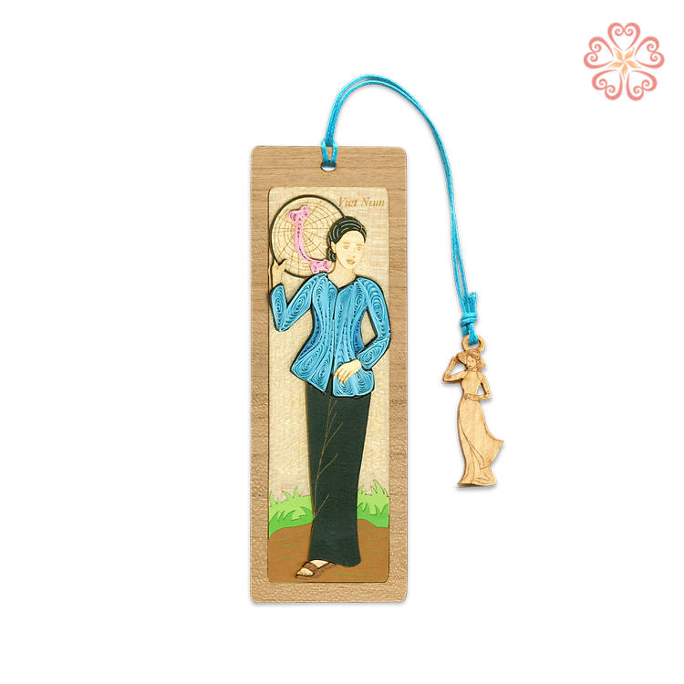 Bookmark Giấy Xoắn Nghệ Thuật - Thiếu Nữ Áo Bà Ba Xanh - Woman in Blue Ao Ba Ba - Việt Nam - Việt Net - VN6BM412041E1