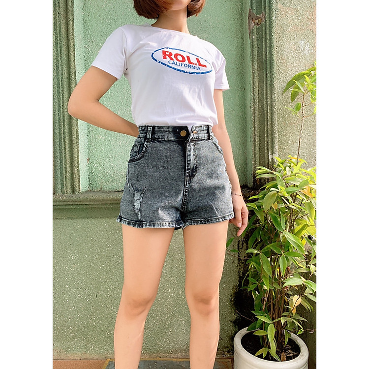 QUẦN SHORT JEAN NỮ BIG SIZE XÁM RÁCH 2639