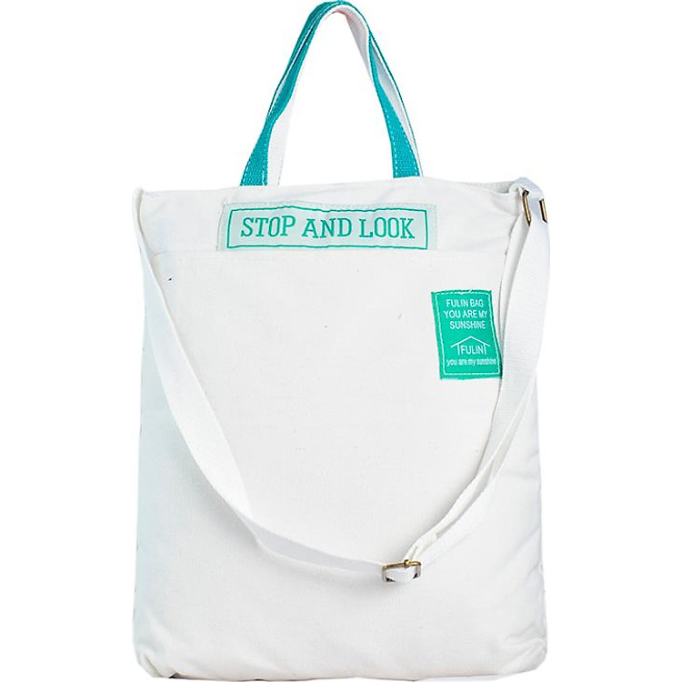 Túi Vải Tote Đeo Vai Đeo Chéo Stop Trắng XinhStore