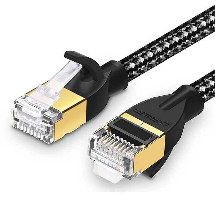 Cáp mạng LAN CAT6 bọc lưới cao cấp 2M màu Đen Ugreen LAN50352NW117 Hàng chính hãng