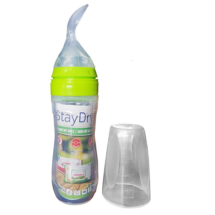 Bình Tập Ăn Silicone StayDry 120mL - màu ngẫu nhiên