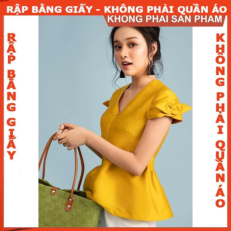 Rập Giấy A0 Áo Croptop Tay Phồng (Bản Vẽ)
