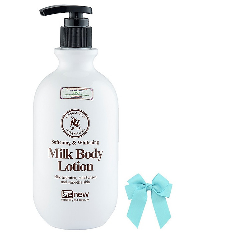 Dưỡng thể trắng mịn da chiết xuất sữa tươi hàn quốc Benew Hàn quốc ( 450ml) và nơ