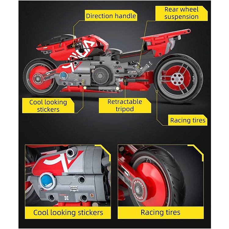 Đồ Chơi Lắp Ráp Xe Mô Tô CaDA Chính hãng Giá rẻ - Hình ảnh 3