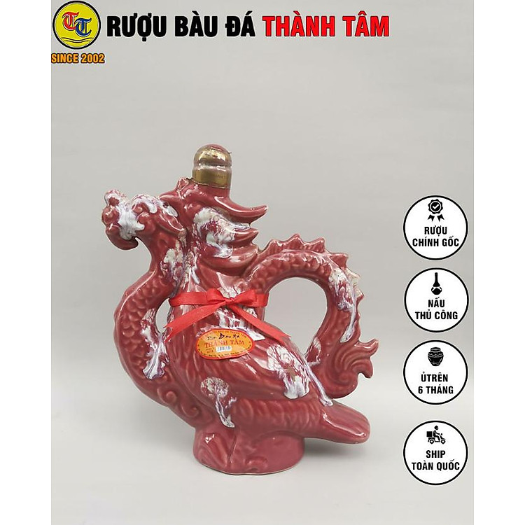 Đặc Sản Bình Định - Rượu Bàu Đá Thành Tâm Thuyền Chim (Màu hồng) 700ml - OCOP 3 Sao