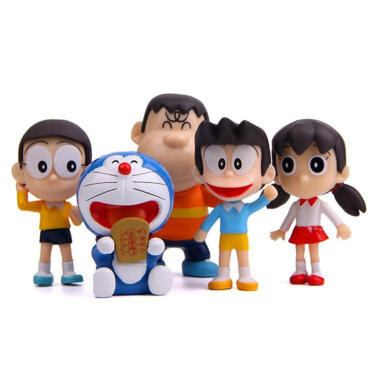Bộ 05 nhân vật Doraemon, Xuka, Xeko, Chaien, Nobita cho các bạn trang trí bàn làm việc, DIY