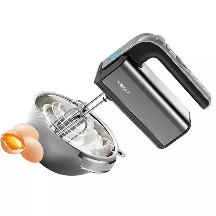 Máy đánh trứng và làm bánh cầm tay nhãn hiệu Haeger HG-6664 5 mức tốc độ đánh, Công suất 500W - Hàng nhập khẩu