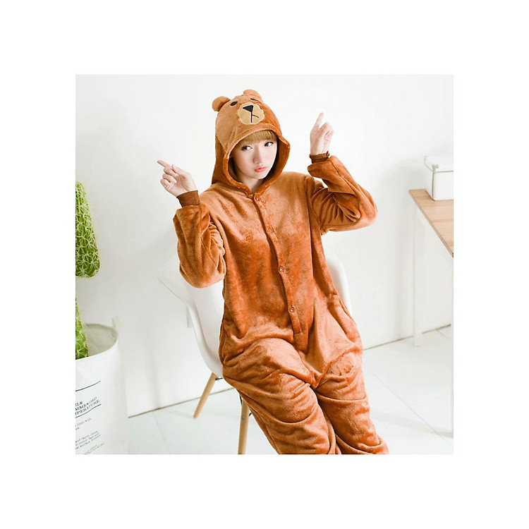 Bộ đồ liền thân hình thú Gấu Brown