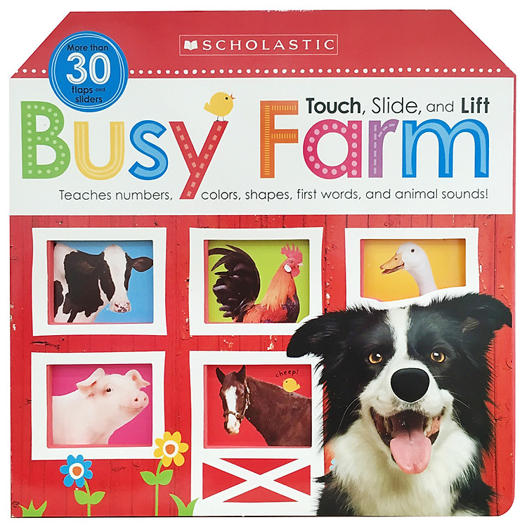 Sách Touch, Slide, And Lift Busy Farm (Scholastic Early Learners)