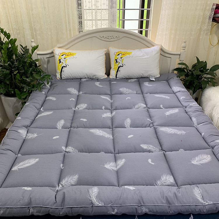 Tấm làm mềm đệm topper home collection loại đẹp - Lông Vũ - Tặng kèm 1 móc khóa Houston