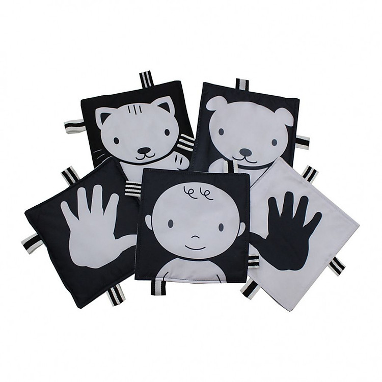 BỘ HỌC LIỆU TRẮNG ĐEN BẰNG VẢI- KÍCH THÍCH GIÁC QUAN - DÀNH CHO BÉ TỪ SƠ SINH