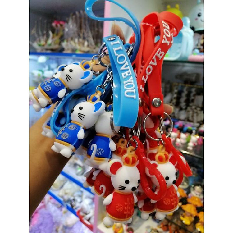 MÓC KHÓA CHUỘT CÓ DÂY I LOVE YOU