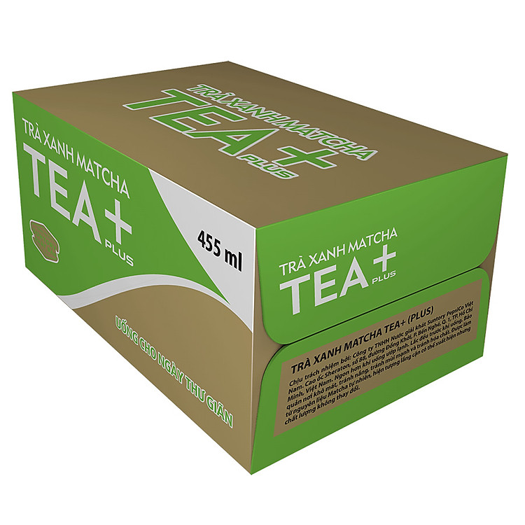 Thùng 24 Chai Trà Xanh Matcha Tea+ Plus (455ml / Chai)