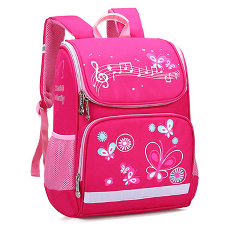 Balo đi học Cặp học sinh chống gù có phản quang bảo vệ cho bé gái - Tặng bộ đồ dùng học tập