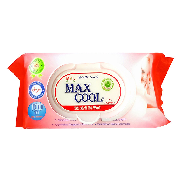 Khăn Ướt Max Cool Hương Phấn Nhẹ Nhàng (100 Tờ)