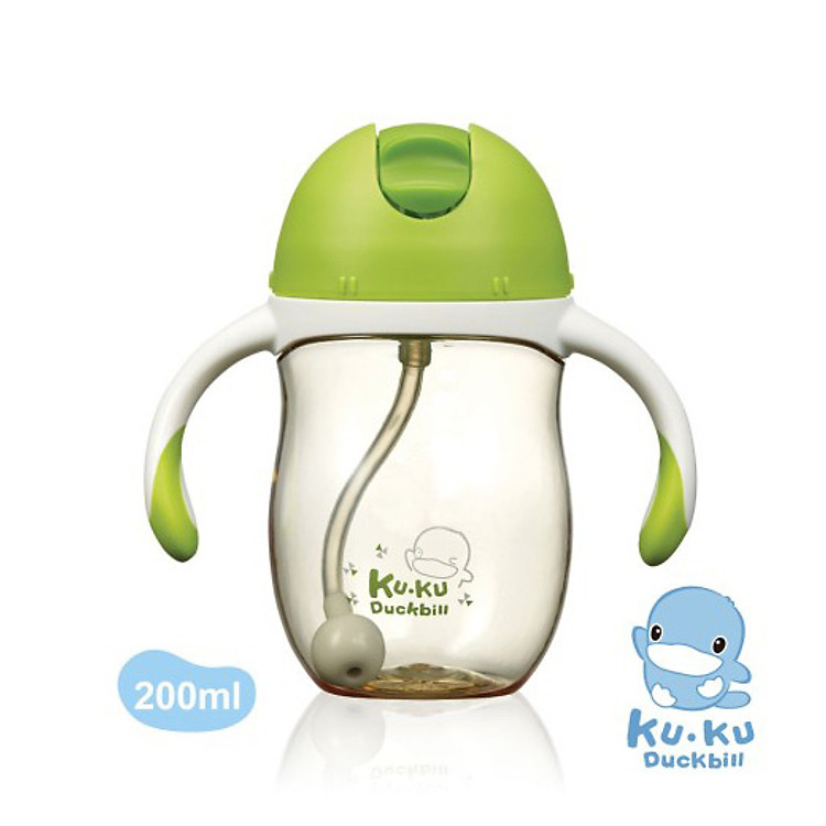 Bình Uống Nước Tay Cầm KuKu Duckbill 200ml Tiết kiệm - Hình ảnh 2