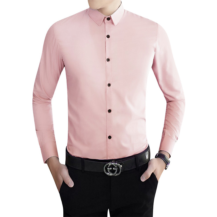 Áo Sơ Mi Nam Tay Dài Kingman KM0022 - Hồng Phấn