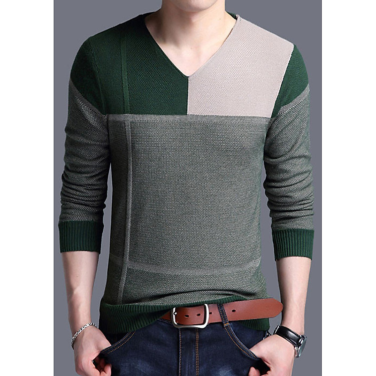 Áo len cổ tim dài tay nam thời trang Hàn Quốc SAL211