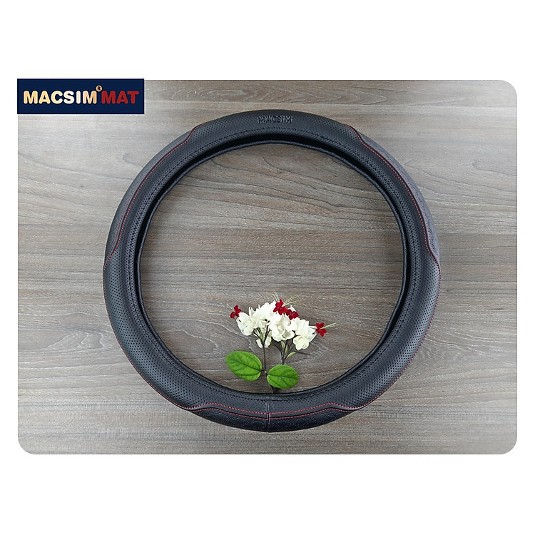 Bọc vô lăng cao cấp Macsim mã L612 mới chất liệu da thật - Khâu tay 100% size M màu đen