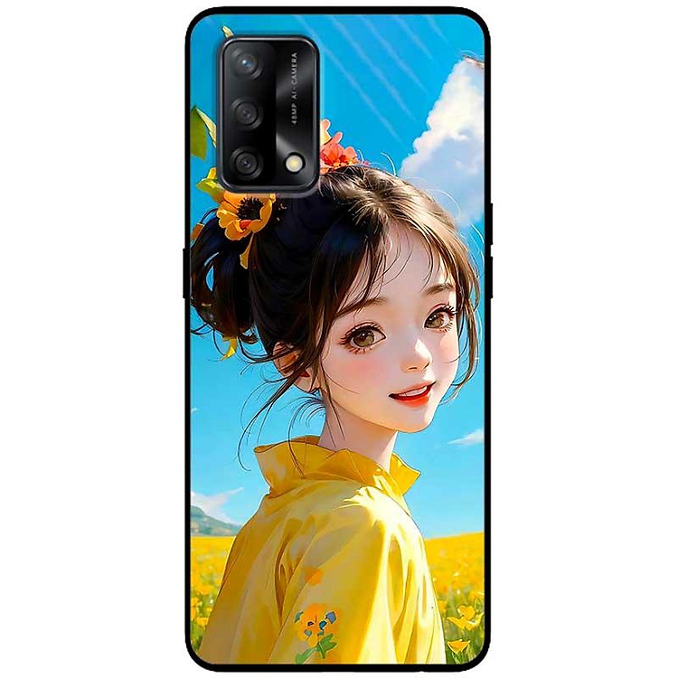 Ốp lưng cho Oppo A36 - A60 4G - A74 - A76 - A95 4G - A96 4G - Thiếu Nữ Xinh Áo Vàng - Hàng Chính Hãng